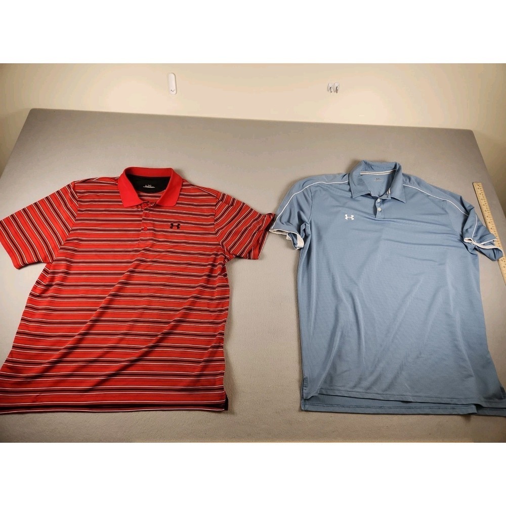 Lot of 2 Under Armour S/S Polo Golf Shirts Size XL